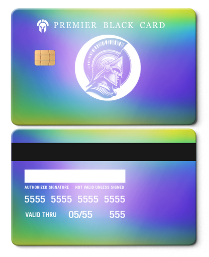 Premium Premier Black metal card with detailed engraved design, luxury metal card for collectors worldwide