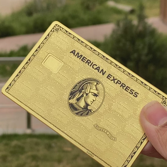 Video reel showcasing Gold American Express metal card with luxurious design, premium craftsmanship, and elite international appeal