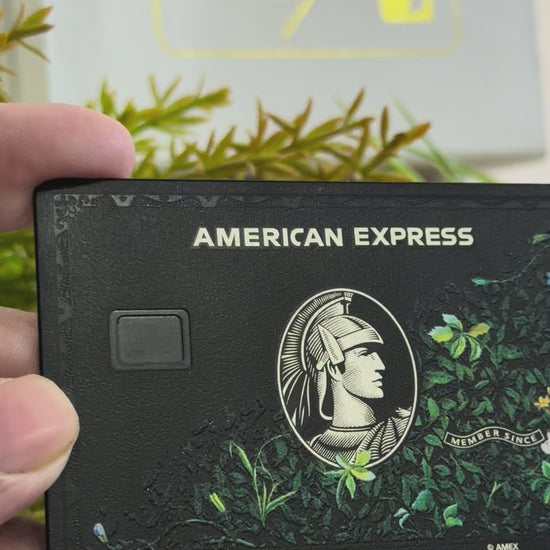 High-end Floral Black American Express metal card designed for premium global banking and executive clients