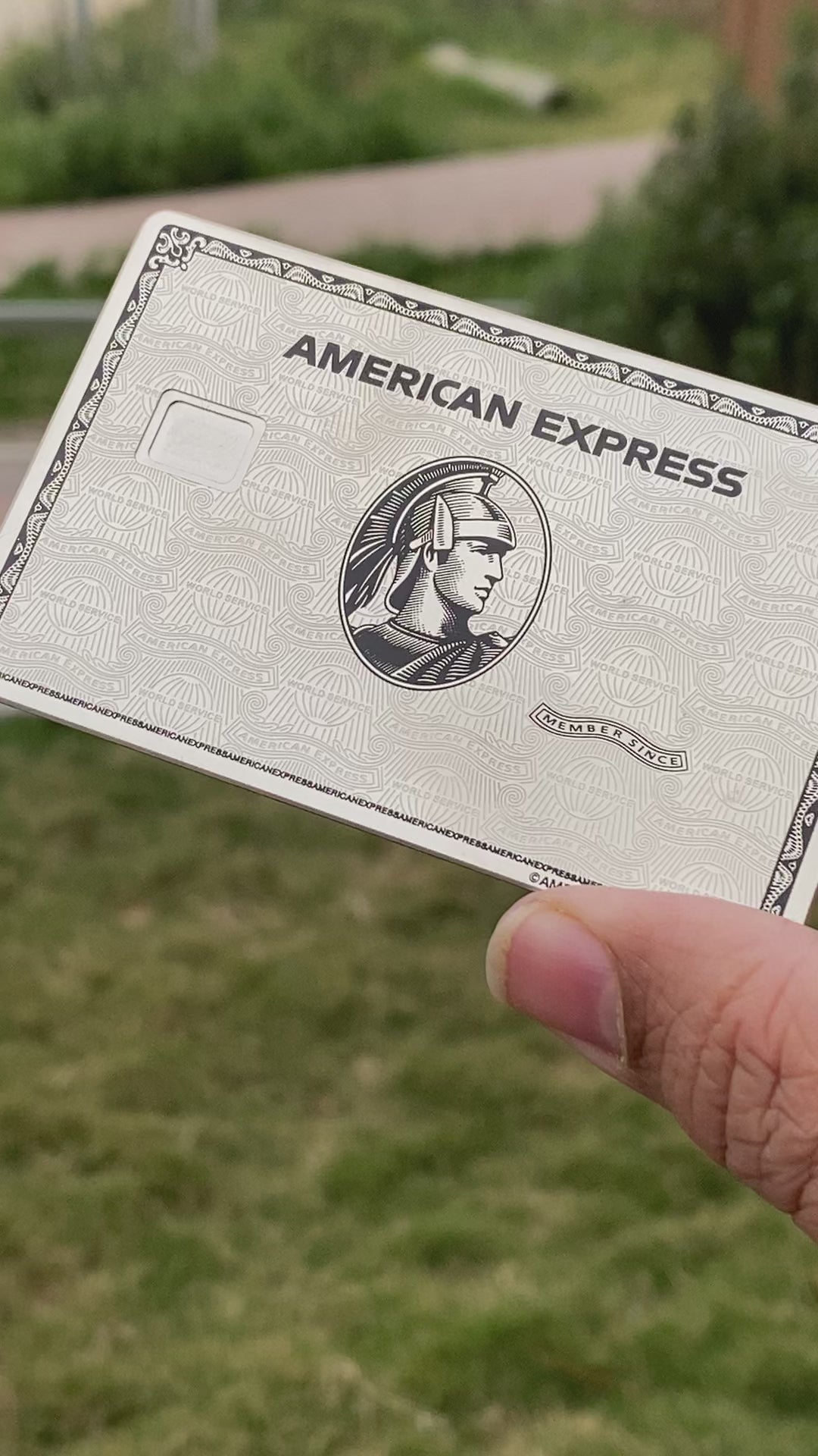 Video reel showcasing Platinum American Express metal card with premium craftsmanship, elegant luxury finish, and elite international appeal