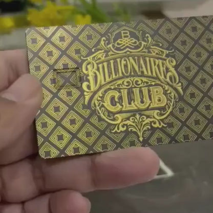 Elite Billionaires Club metal card representing prestige, status, and luxury branding