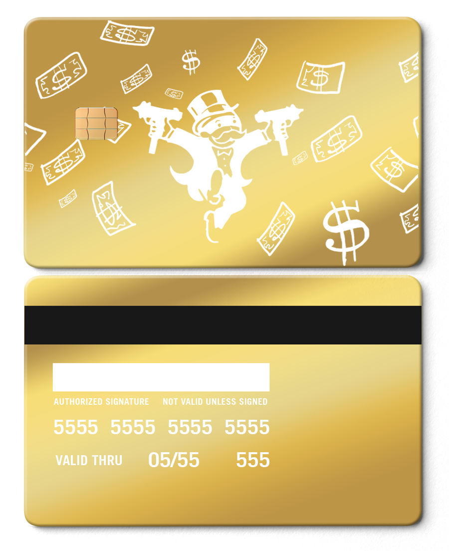 Luxury edition Raining Monopoly metal card with detailed engraving, high-quality metal card for collectors