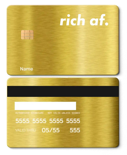 Elite Rich AF metal card with meticulous finishing, premium custom metal card for international buyers
