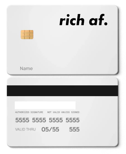 Ultra-premium Rich AF metal card with luxurious engraved design, elite custom metal card for global buyers