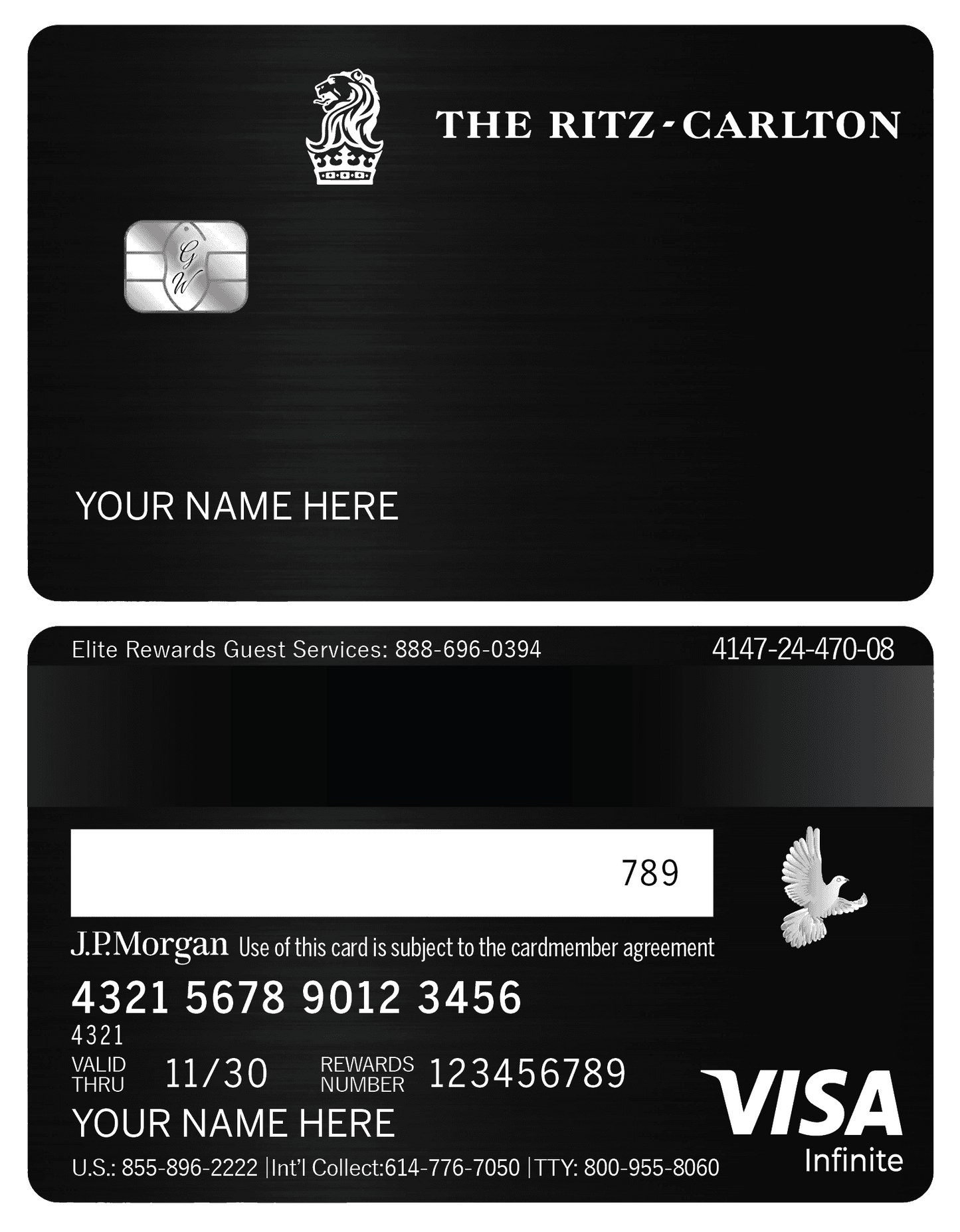 Luxury Ritz-Carlton metal card with sophisticated corporate styling