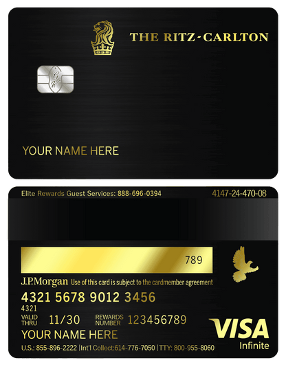 Exclusive Ritz-Carlton metal card designed for premium hospitality clients