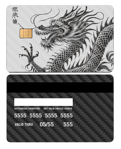 High-end personalized Script Dragon metal card with precision engraving, luxury metal card for collectors