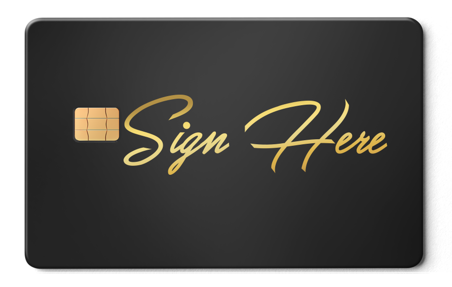 Signature metal card by Gold Wraps, personalised stainless steel card with your signature