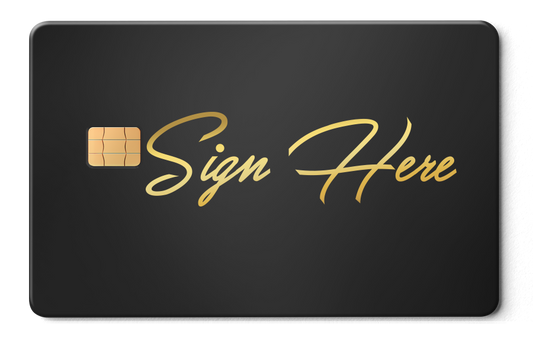 Signature metal card by Gold Wraps, personalised stainless steel card with your signature