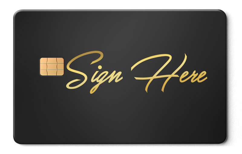 Signature metal card by Gold Wraps, personalised stainless steel card with your signature