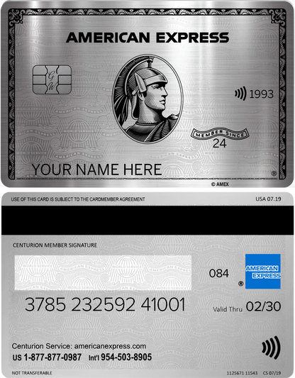 Platinum AMEX Metal Card