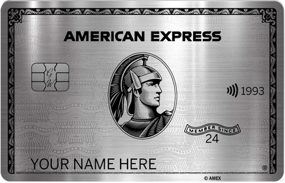Platinum AMEX metal card by Gold Wraps, premium silver stainless steel luxury card