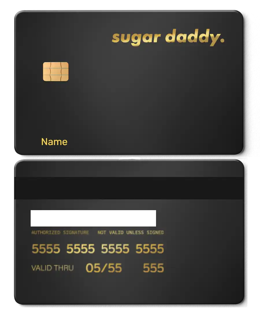 Exclusive Sugar Daddy metal card with sophisticated engraved artwork, premium custom metal card worldwide
