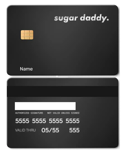 Exclusive Sugar Daddy metal card with premium metal finish, high-end custom metal card for international buyers