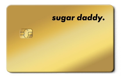 Sugar Daddy metal card by Gold Wraps, premium stainless steel statement card