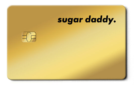 Sugar Daddy metal card by Gold Wraps, premium stainless steel statement card