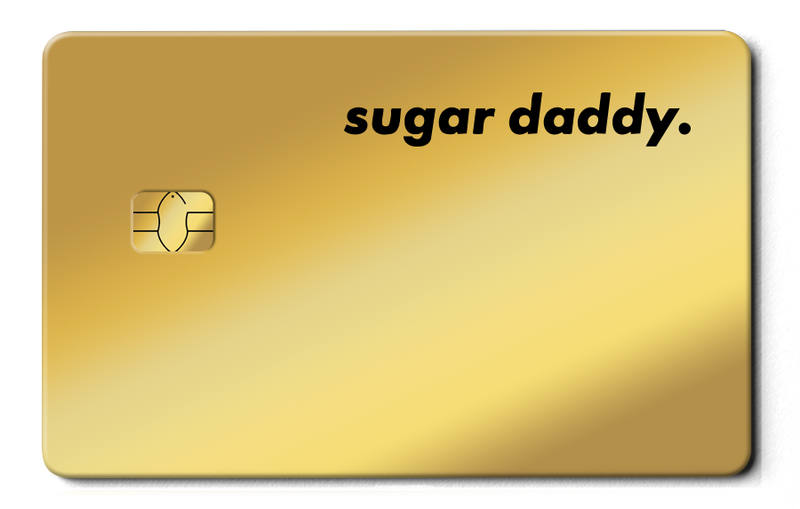 Sugar Daddy metal card by Gold Wraps, premium stainless steel statement card