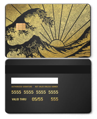 Exclusive The Great Wave metal card with sophisticated engraved artwork, premium custom metal card worldwide