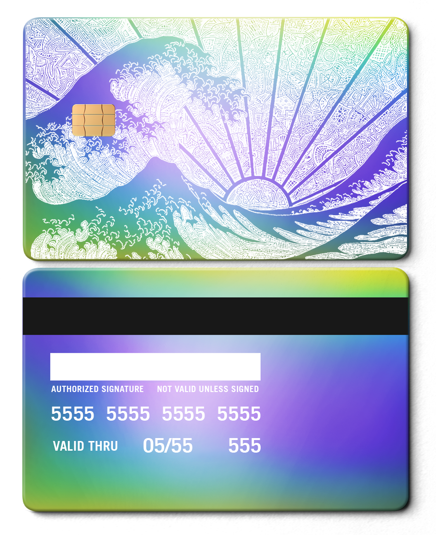 Exclusive limited edition The Great Wave metal card with unique engraving, high-end custom metal card worldwide