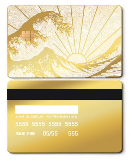 Luxury edition The Great Wave metal card with detailed engraving, high-quality metal card for collectors