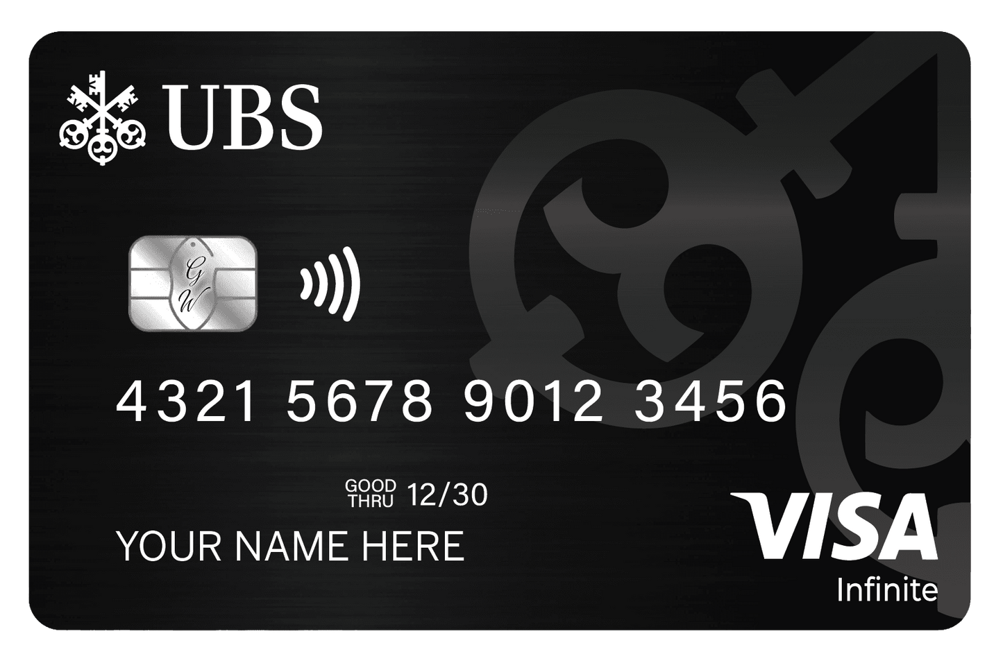 UBS metal card by Gold Wraps, premium stainless steel Swiss banking card