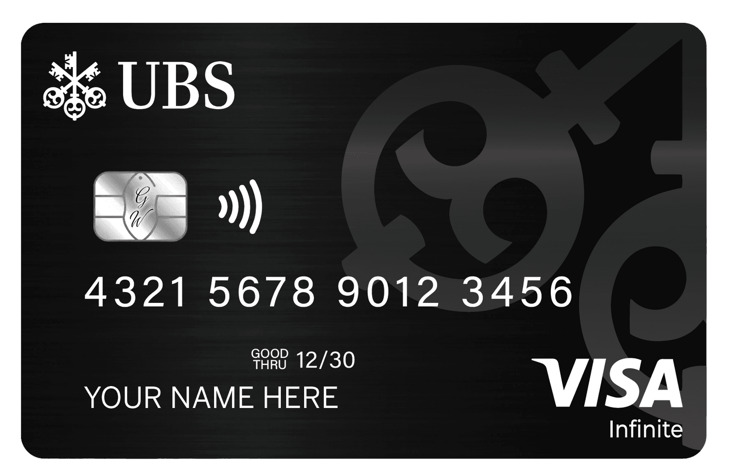 UBS metal card by Gold Wraps, premium stainless steel Swiss banking card