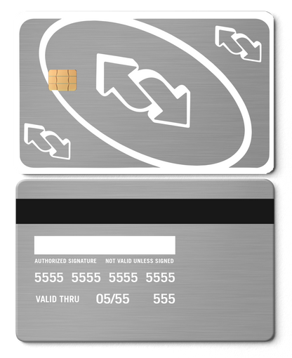 Exclusive custom edition UNO Reverse metal card with superior engraving, premium custom metal card worldwide