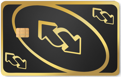 UNO Reverse metal card by Gold Wraps, premium stainless steel novelty card