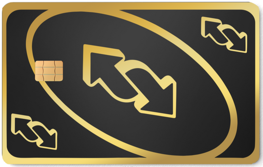 UNO Reverse metal card by Gold Wraps, premium stainless steel novelty card