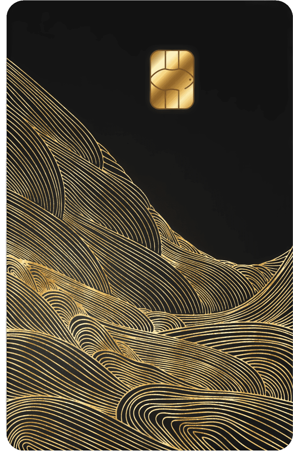 Wavy Mahol metal card by Gold Wraps, stainless steel with South Asian wave pattern design