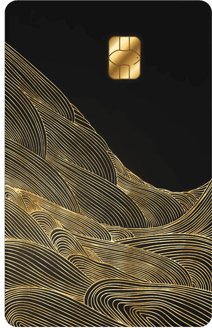 Wavy Mahol metal card by Gold Wraps, stainless steel with South Asian wave pattern design