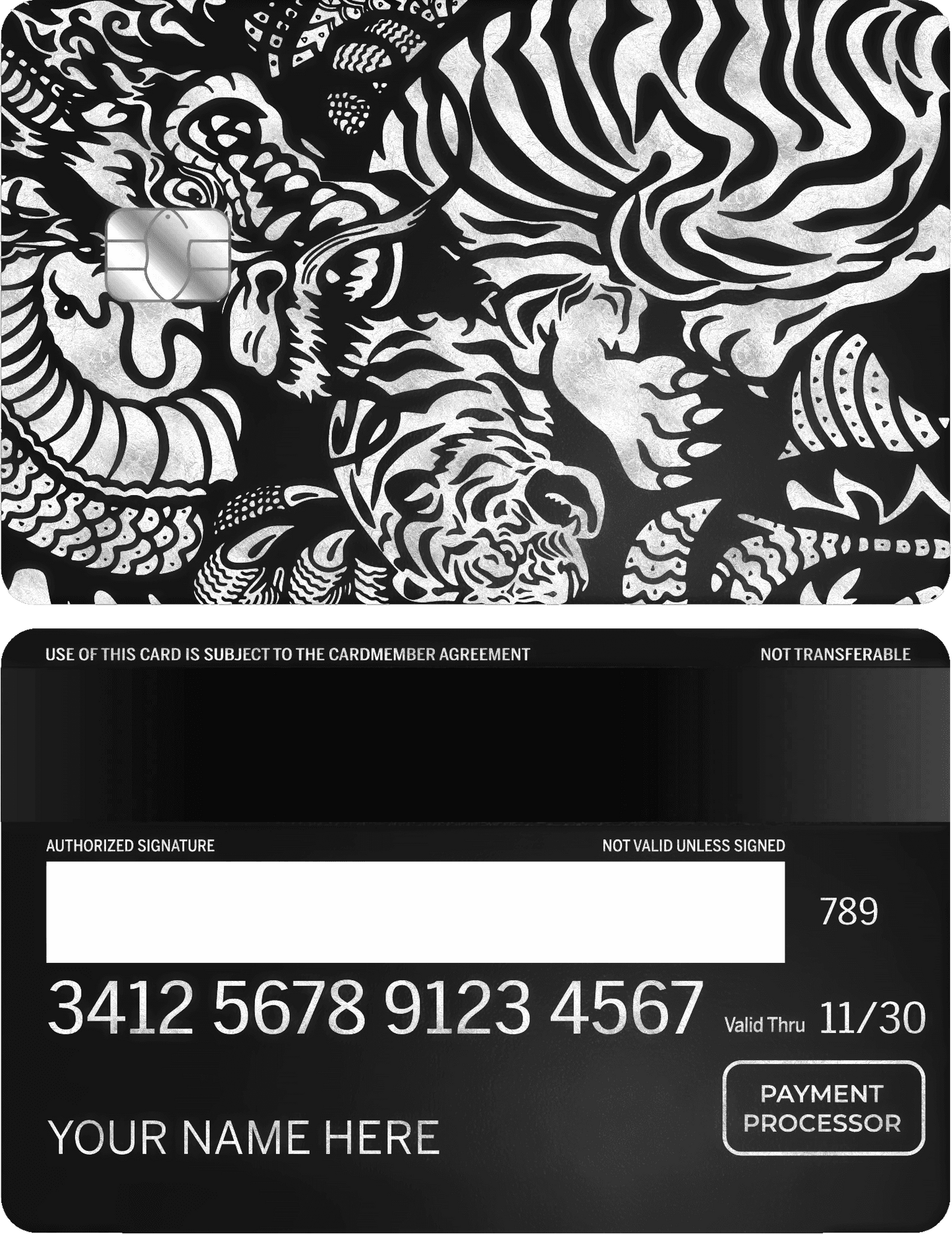 Exclusive Yakuza vertical metal card with high-end engraved artwork